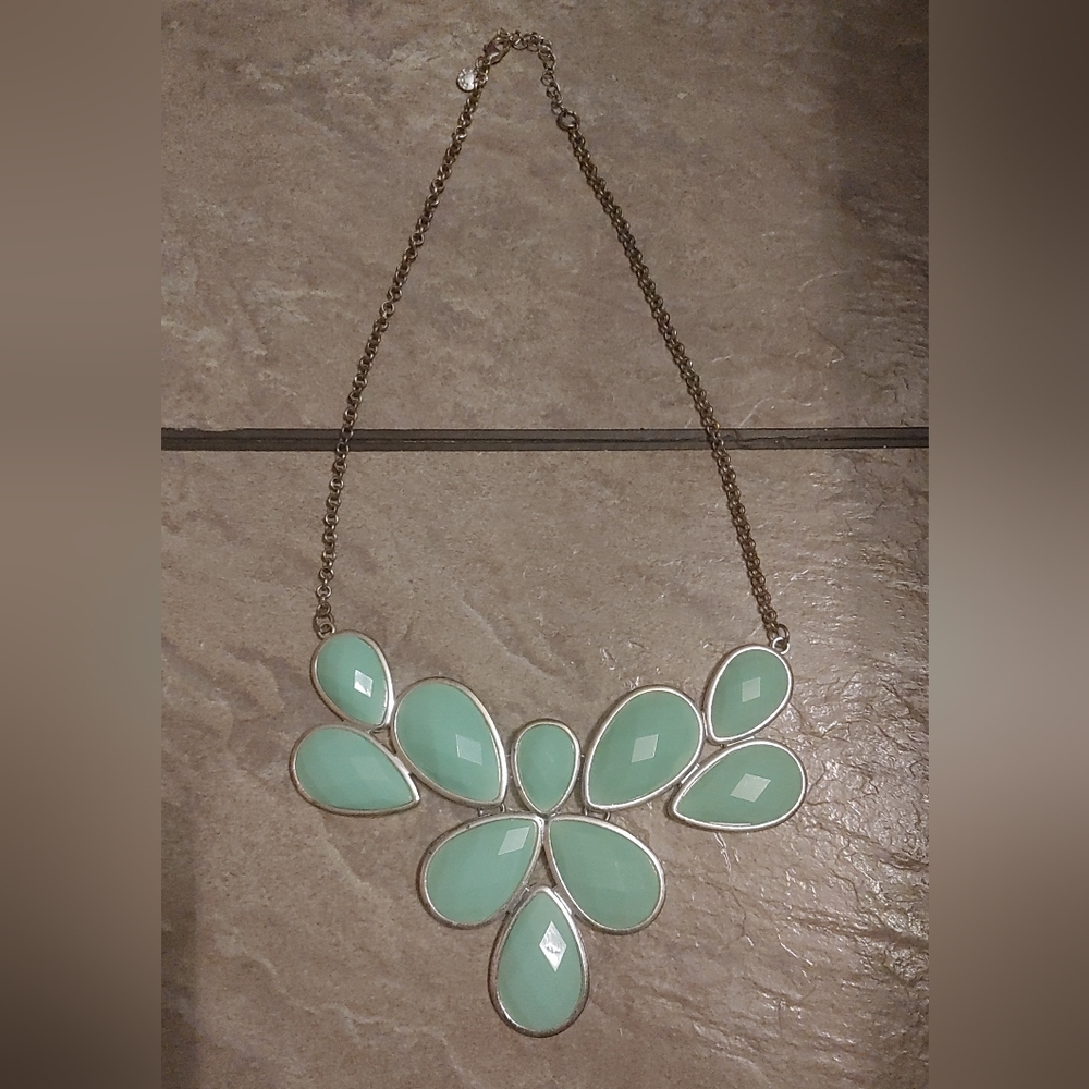 Teal "bib" style necklace